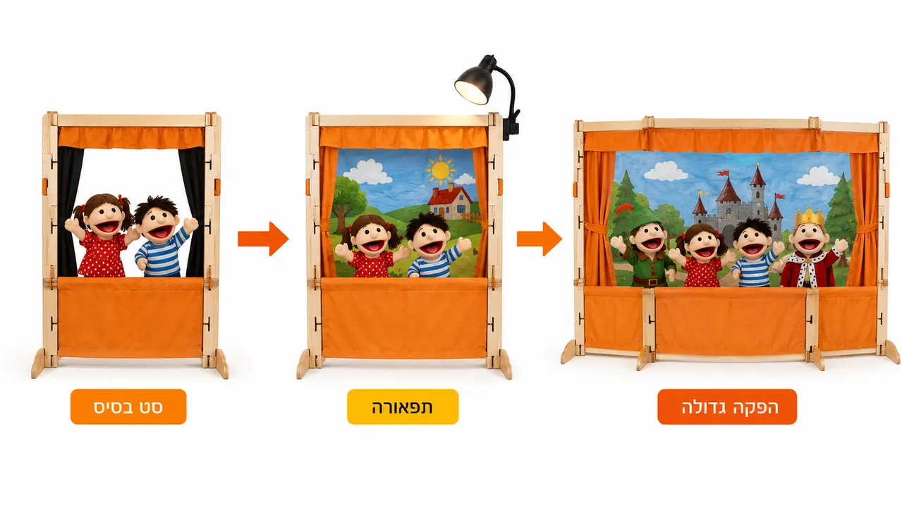 מערכת תיאטרון בובות מודולרית שמתאימה לחובבים ולמקצוענים