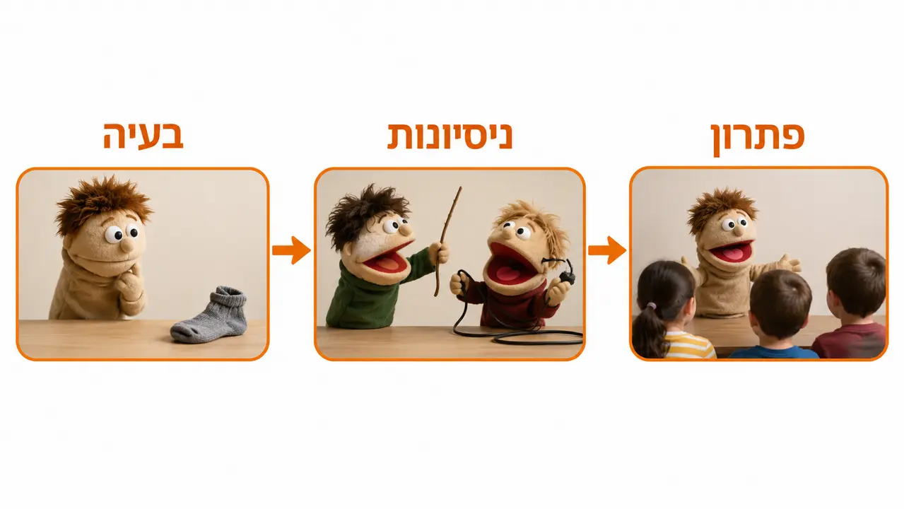 בניית תסריט קצר להצגת בובות בת חמש דקות