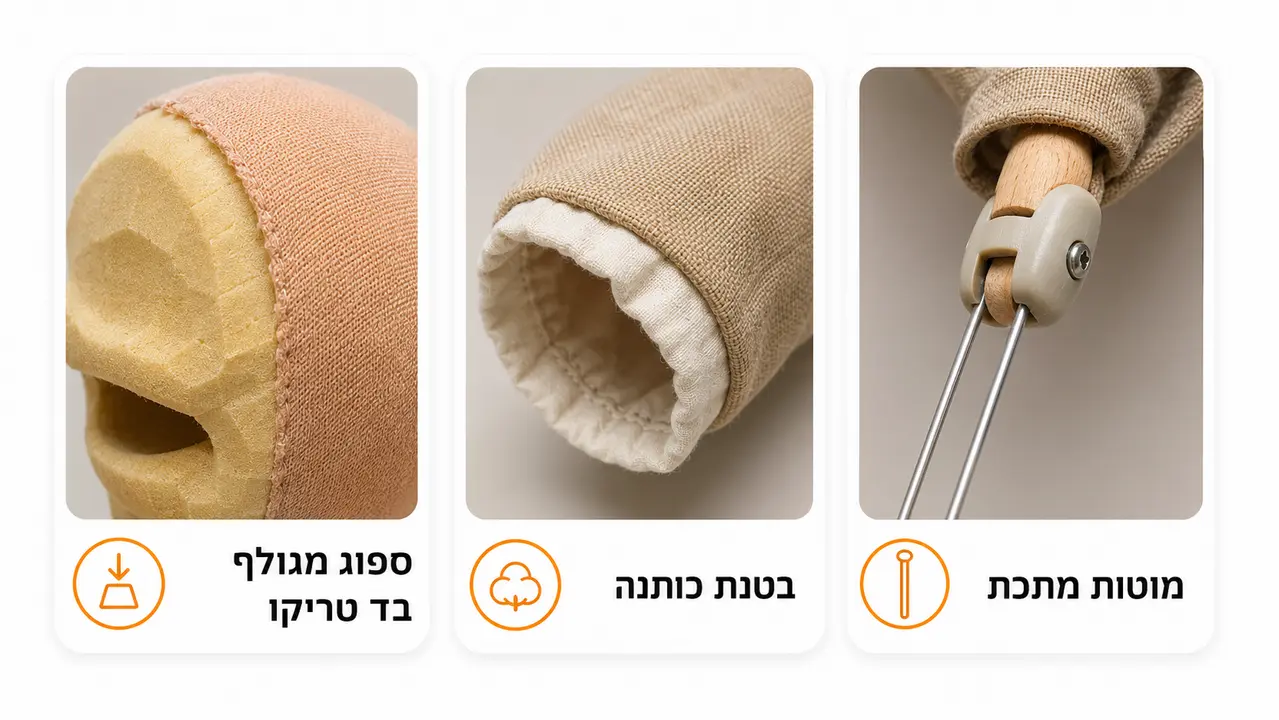 חומרים שממנם בנויות בובות תיאטרון מקצועיות, ספוג ובד טריקו