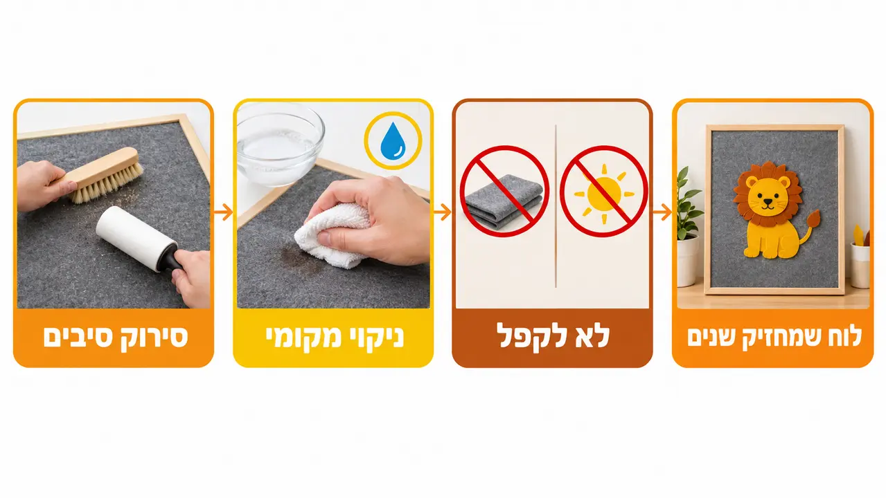 ניקוי ותחזוקה של לוח לבד פלנלוגרף