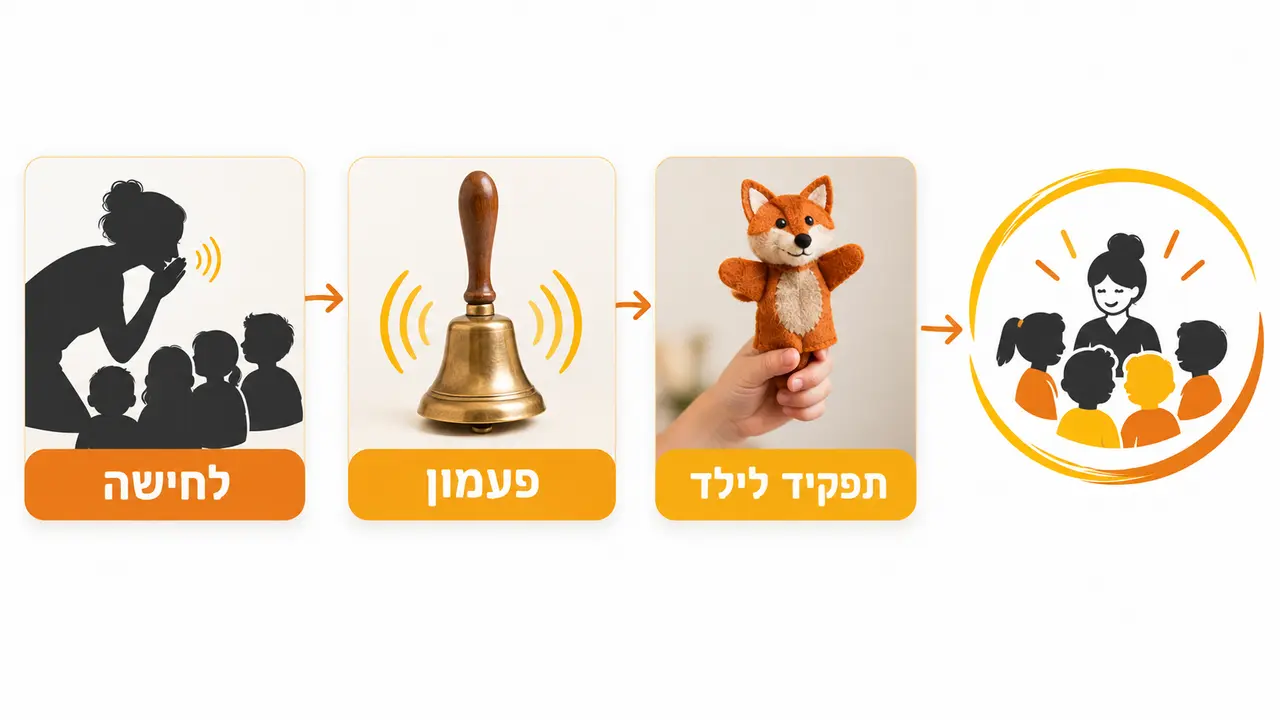 ילדים מקשיבים בריכוז במהלך שעת סיפור במעגל