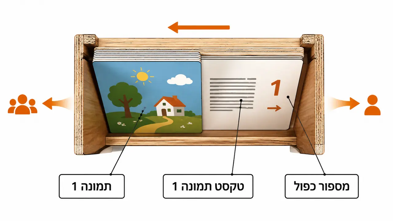 הסבר על מבנה הטקסט בגב כרטיסי קמישיבאי