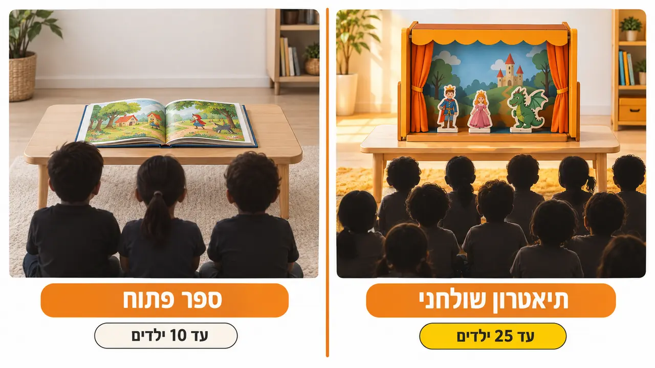 תיאטרון סיפור שולחני בהשוואה לקריאת ספר רגילה