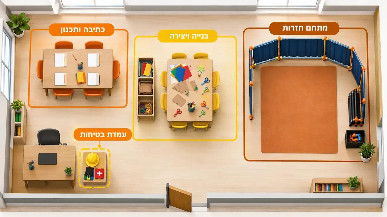 ארגון חלל הכיתה למרחבי עבודה בטוחים בזמן פרויקט תיאטרון